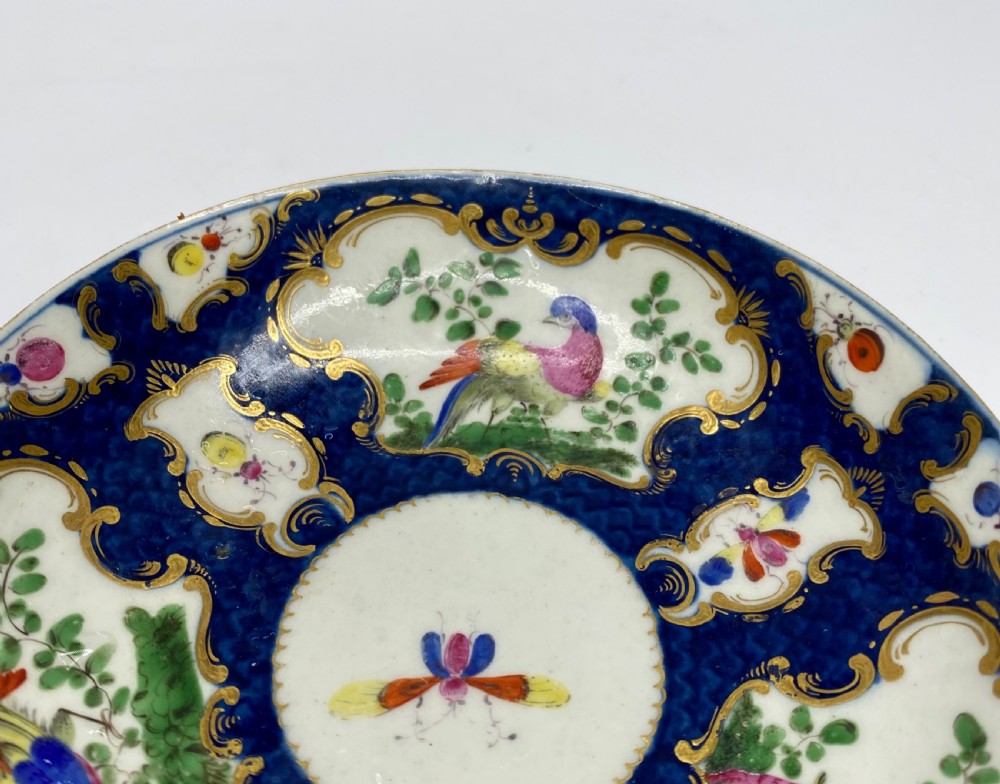 Worcester porcelain Blue Scale cup & saucer, c. 1770. View IV