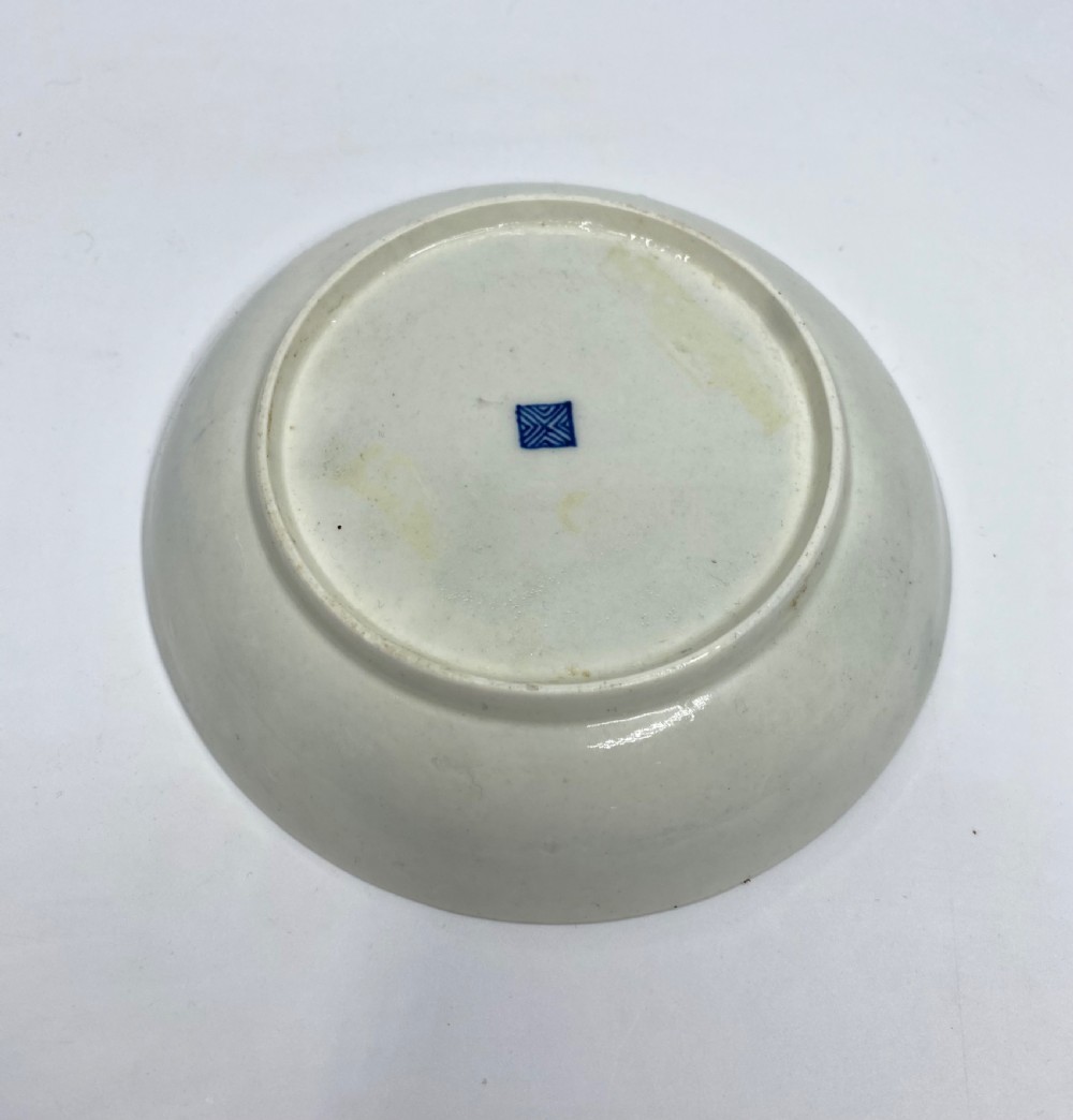 Worcester porcelain Blue Scale cup & saucer, c. 1770. View V