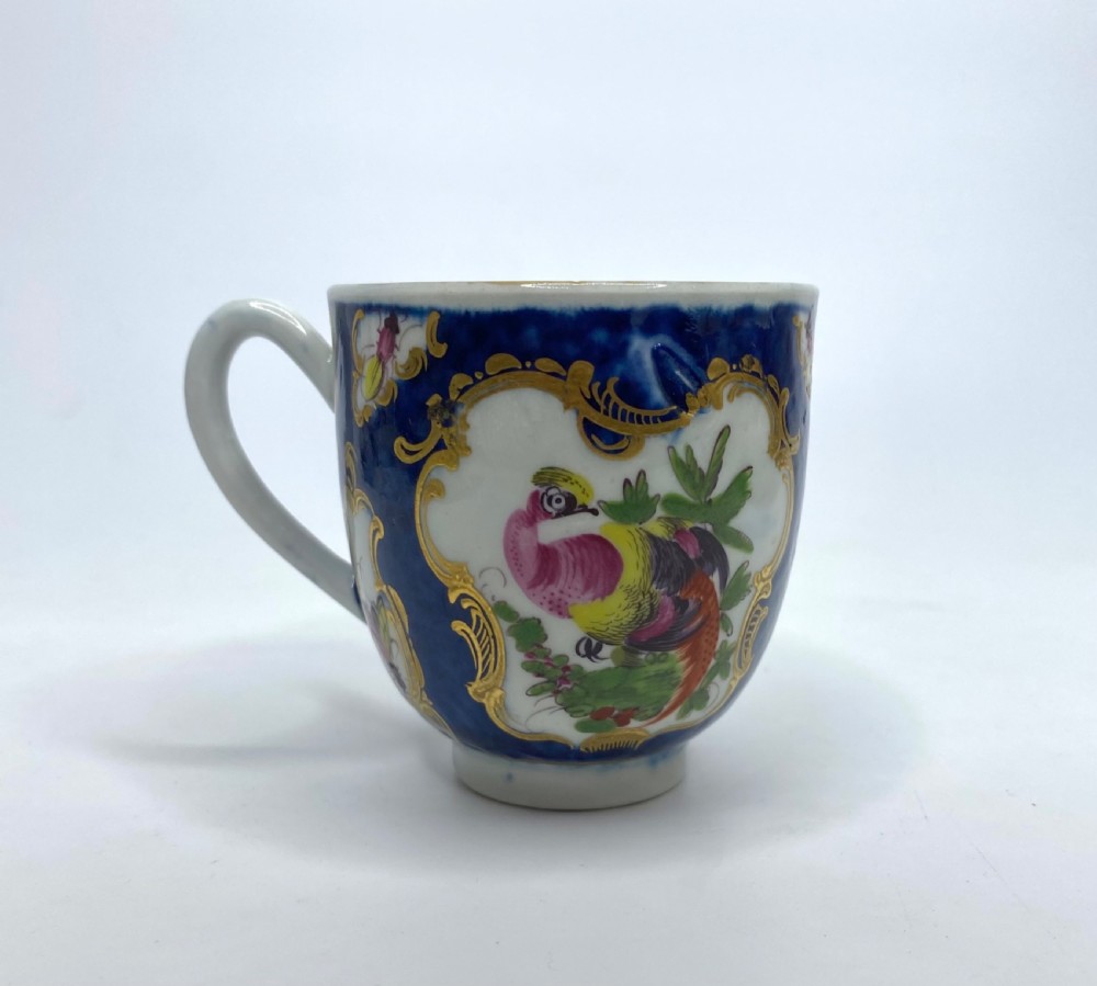 Worcester porcelain Blue Scale cup & saucer, c. 1770. View VII