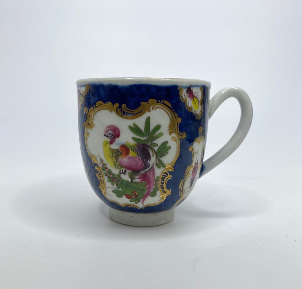 Worcester porcelain Blue Scale cup & saucer, c. 1770. View IX