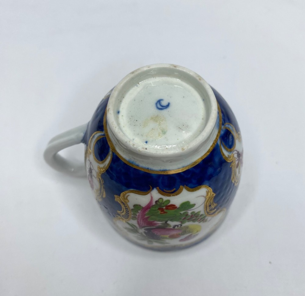 Worcester porcelain Blue Scale cup & saucer, c. 1770. View XI