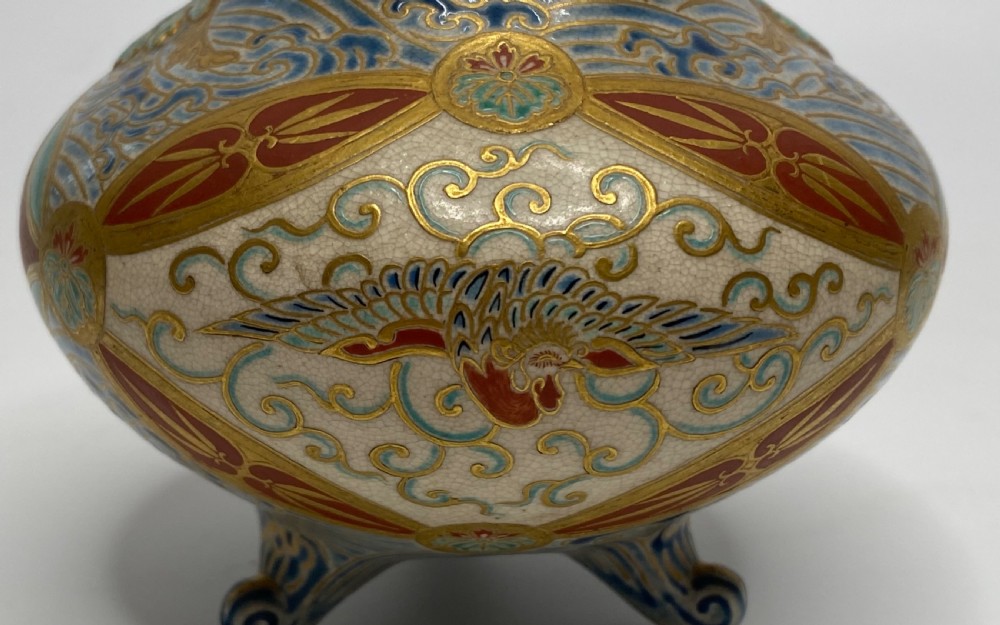 Imperial Satsuma koro and silver cover, Meiji Period. View VI