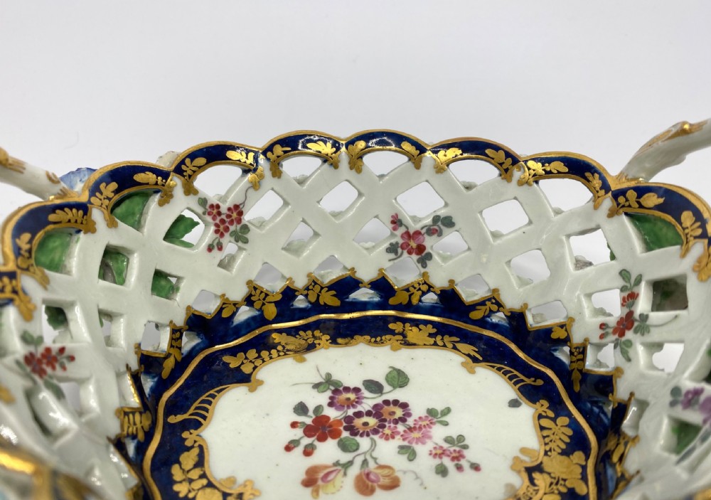 Worcester porcelain chestnut basket, James Giles, c. 1770. View VII