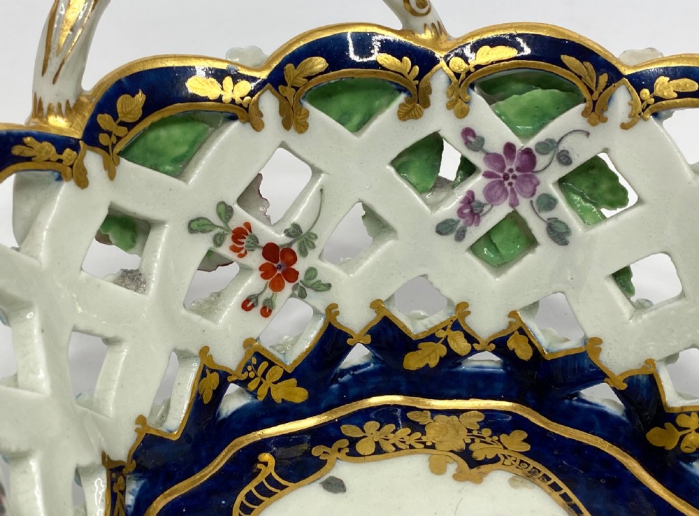 Worcester porcelain chestnut basket, James Giles, c. 1770. View XI