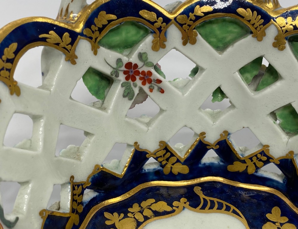 Worcester porcelain chestnut basket, James Giles, c. 1770. View XII