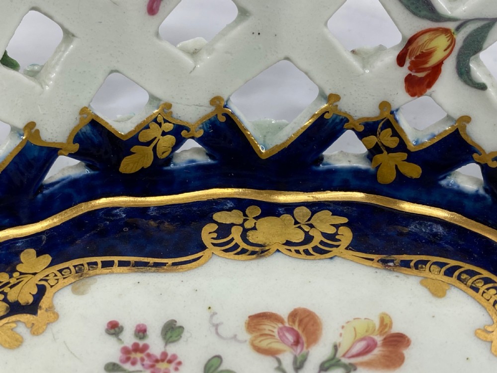 Worcester porcelain chestnut basket, James Giles, c. 1770. View XIII