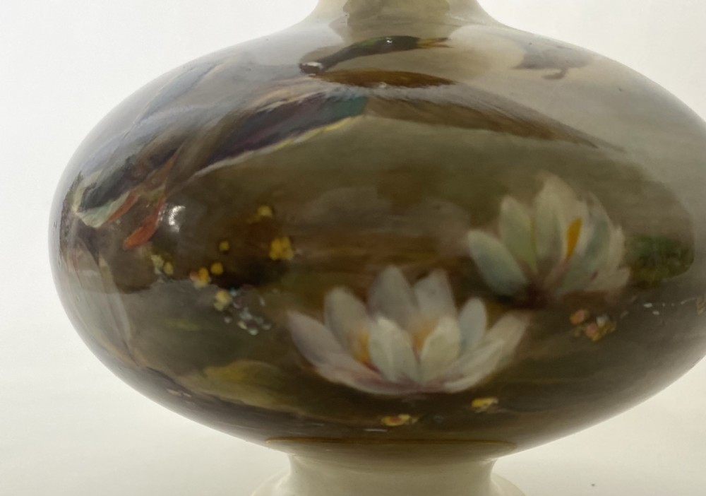 Royal Worcester vase, Ducks, James Stinton, d. 1908. View III