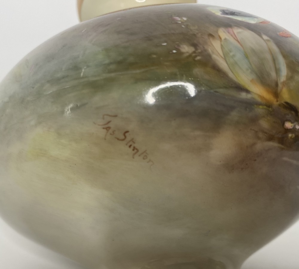 Royal Worcester vase, Ducks, James Stinton, d. 1908. View VI