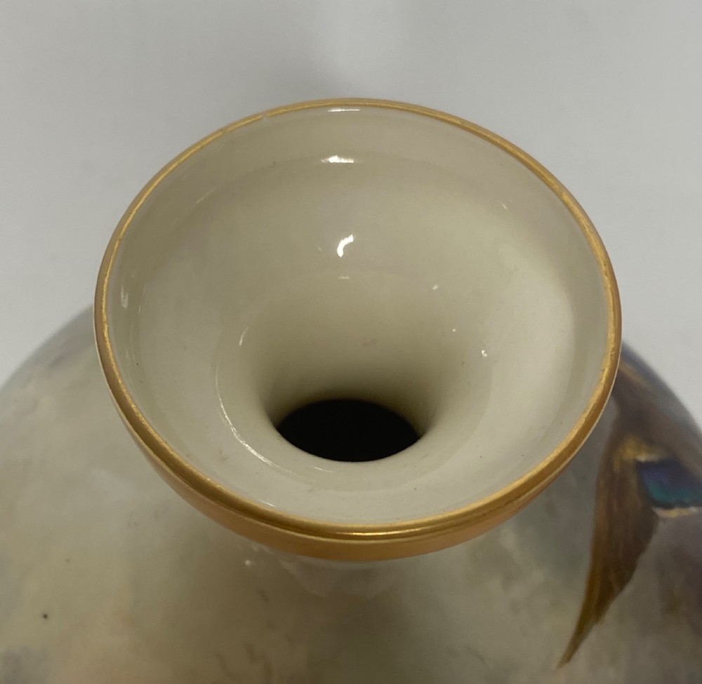 Royal Worcester vase, Ducks, James Stinton, d. 1908. View VIII