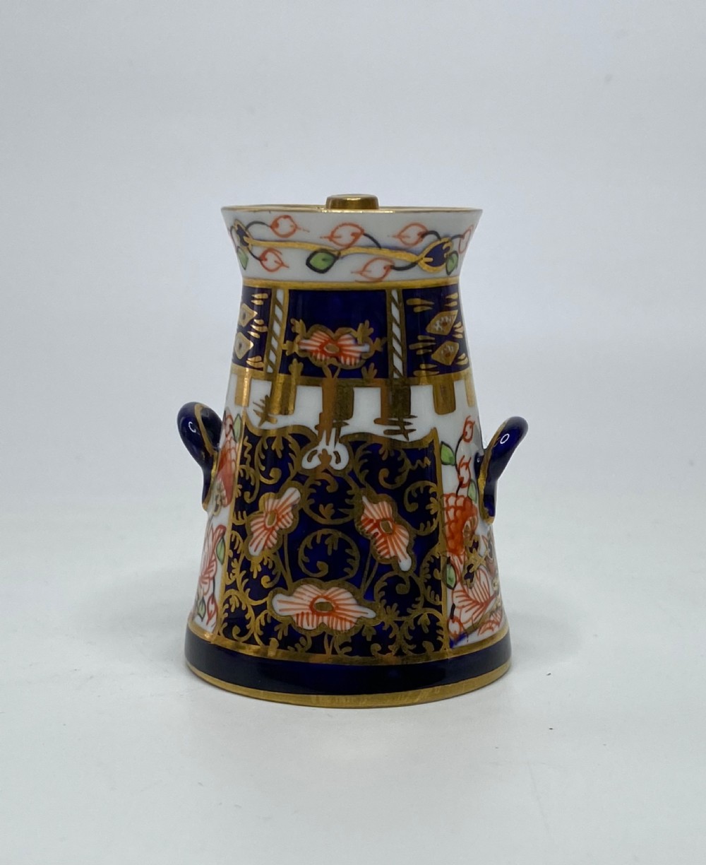 Royal Crown Derby milk churn and cover, dated 1921. View VI