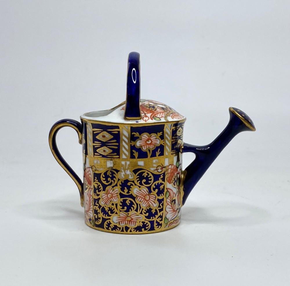Royal Crown Derby miniature watering can, d. 1922. View IV