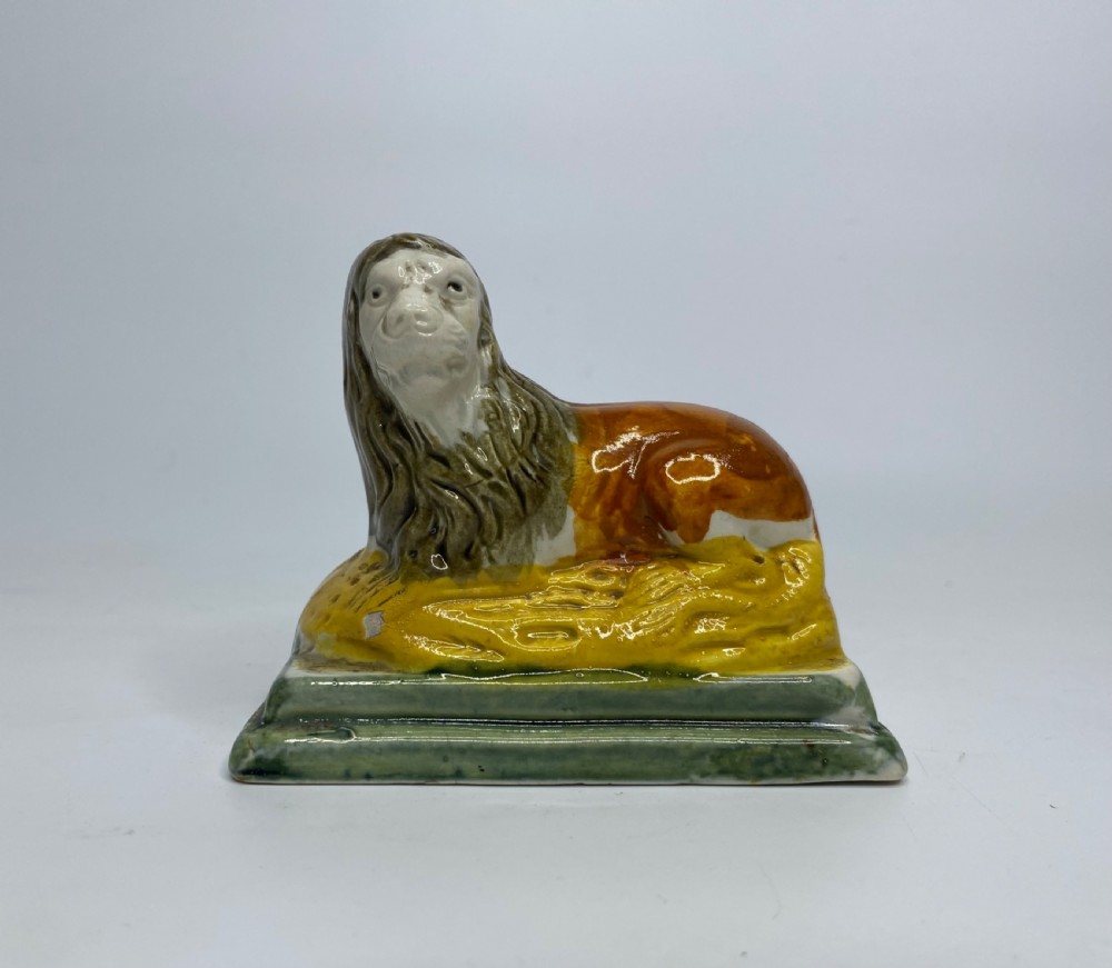 Staffordshire Prattware lion, c. 1790.