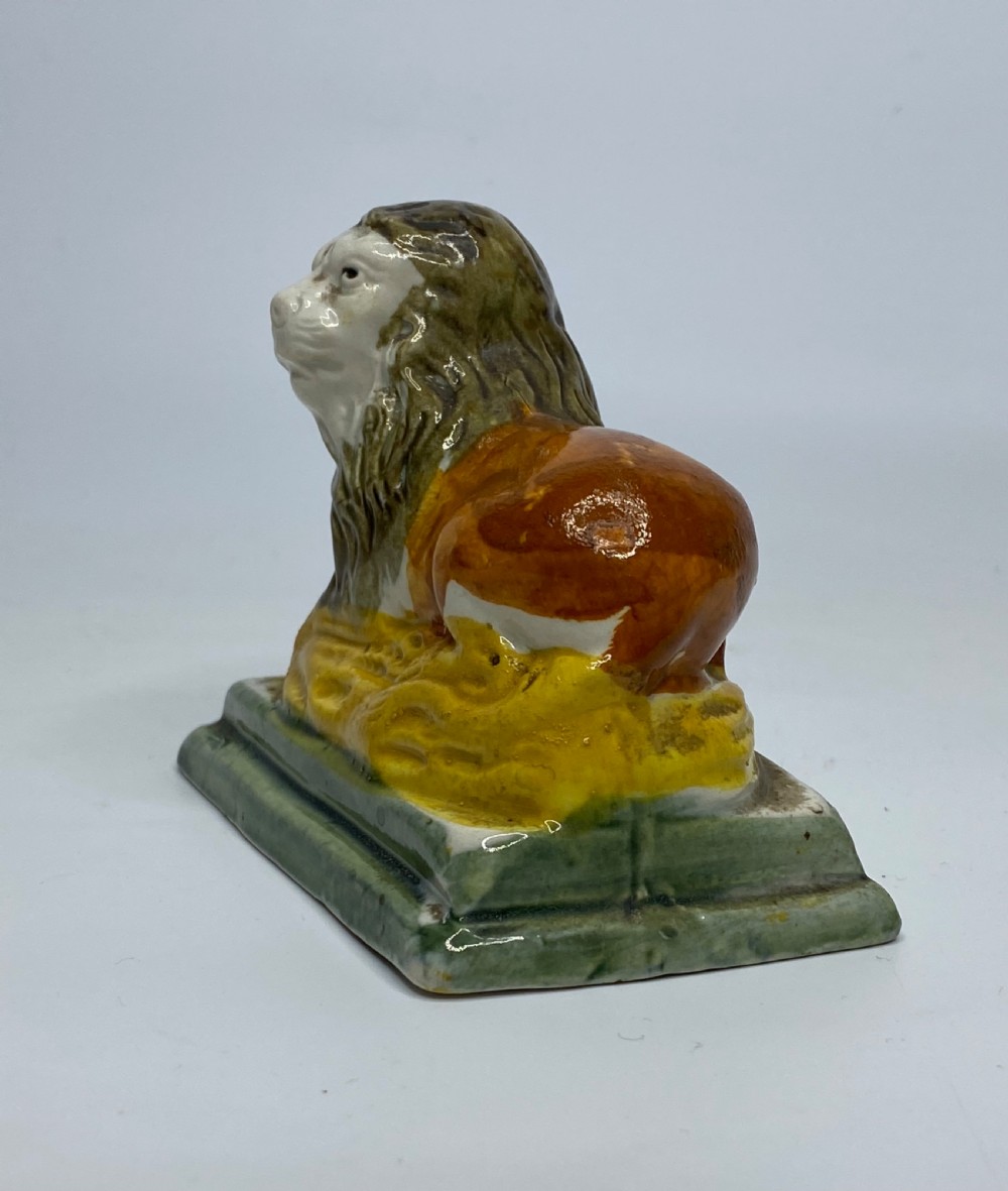 Staffordshire Prattware lion, c. 1790. View VI