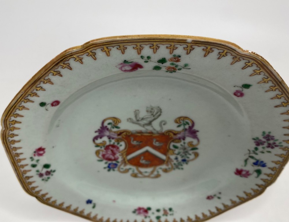 Chinese armorial dish Sayer of Kent, c. 1755. Qianlong Period. View III