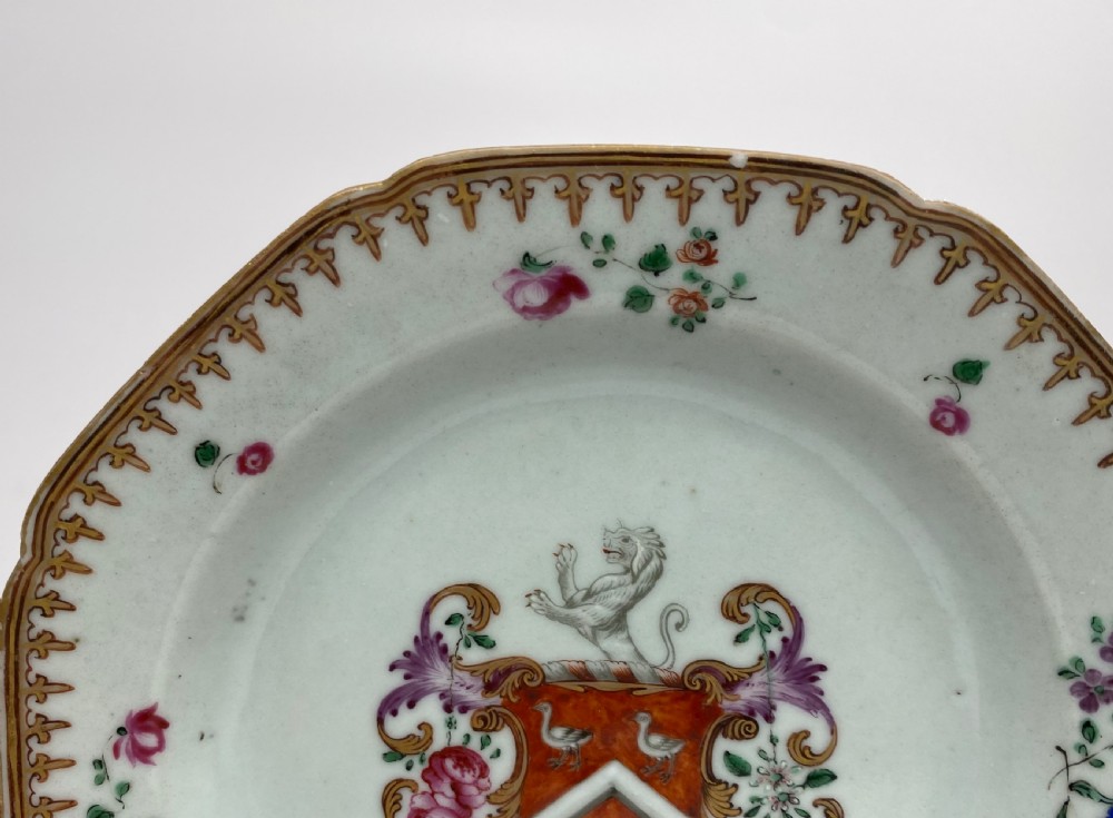 Chinese armorial dish Sayer of Kent, c. 1755. Qianlong Period. View IV