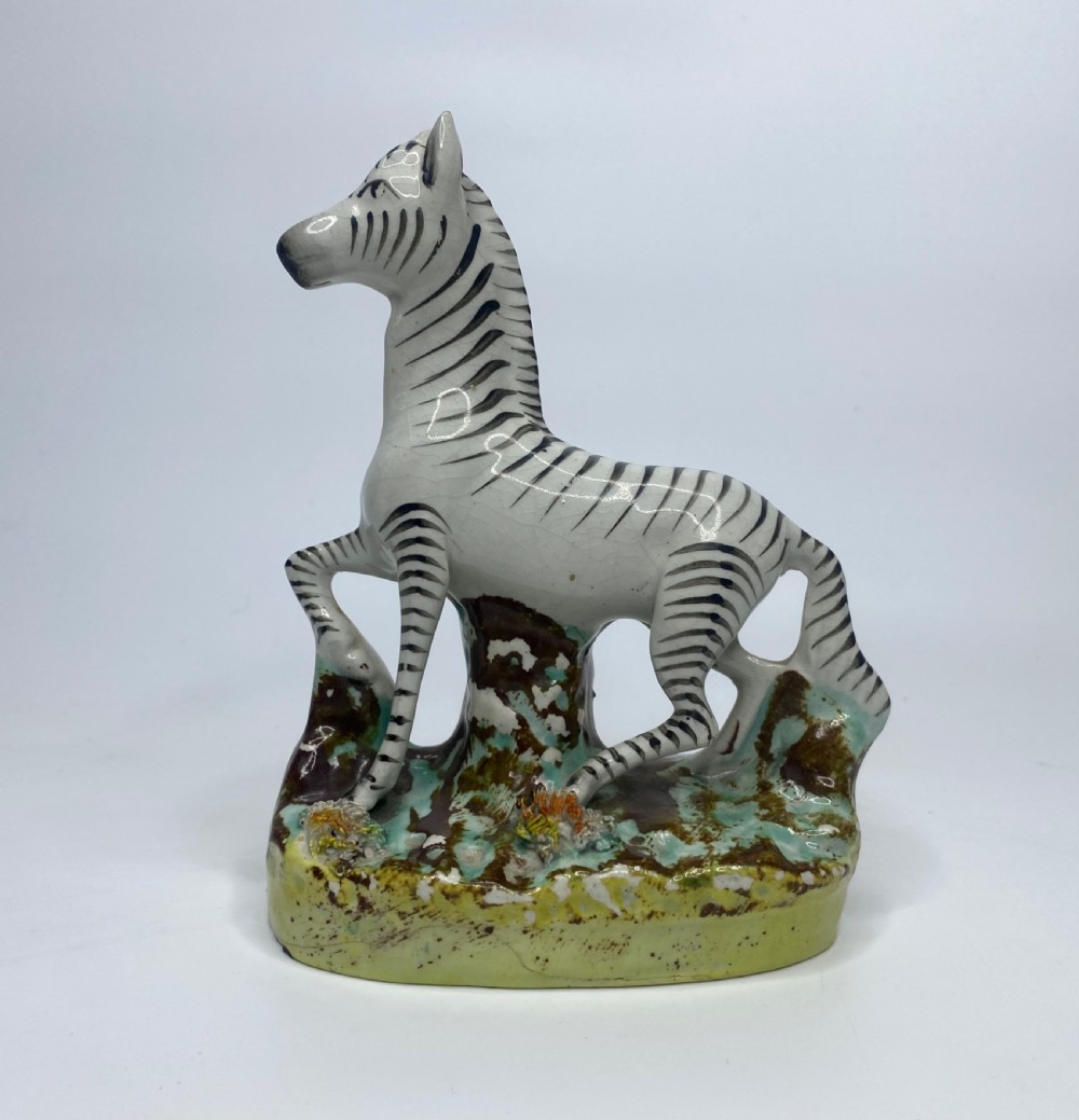 Pair Staffordshire Zebra, Thomas Parr factory, c. 1860. View II