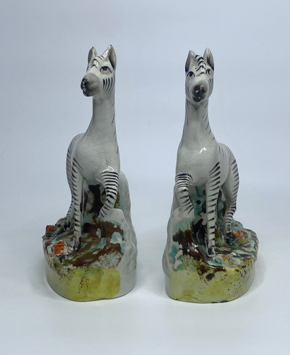 Pair Staffordshire Zebra, Thomas Parr factory, c. 1860. View III