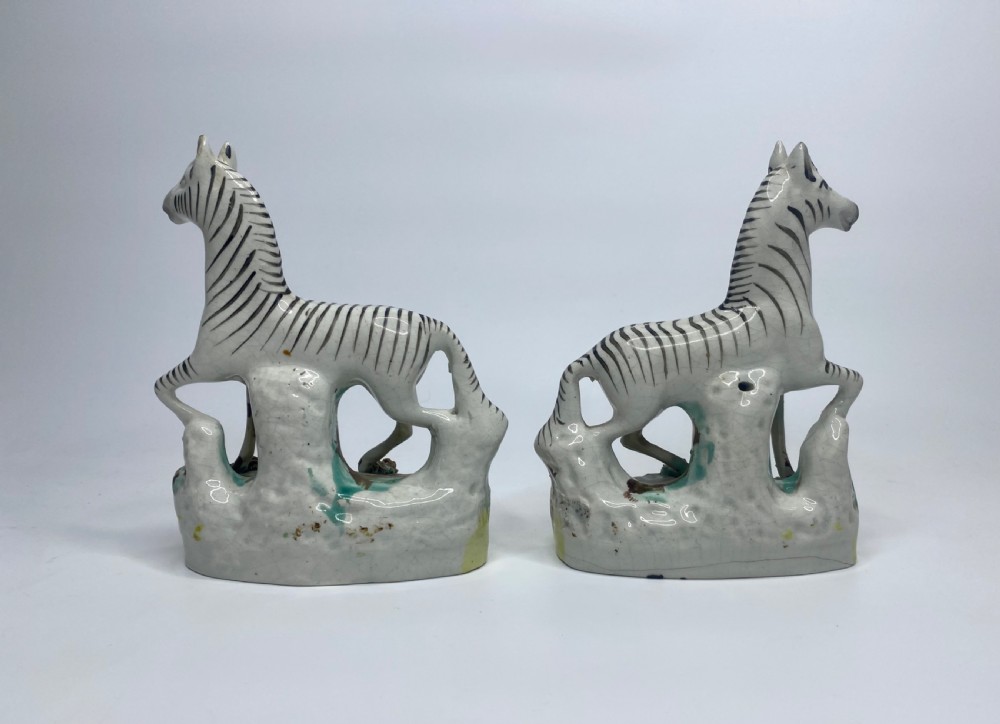 Pair Staffordshire Zebra, Thomas Parr factory, c. 1860. View IV
