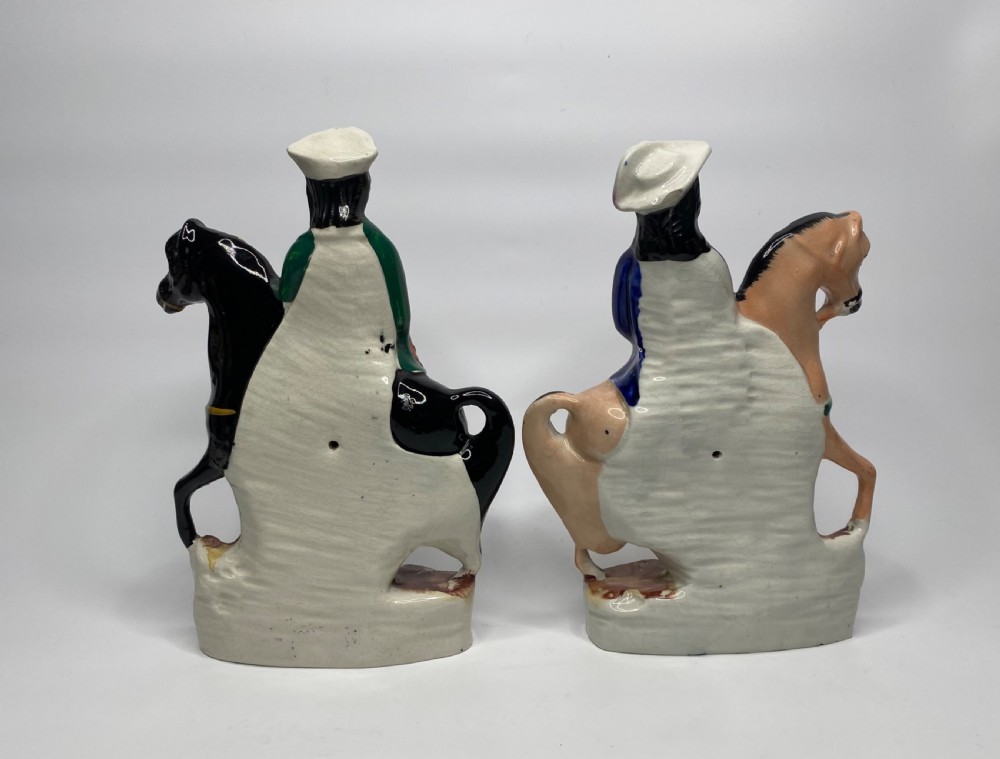 Pair Staffordshire figures, Dick Turpin & Tom King, c. 1860. View II