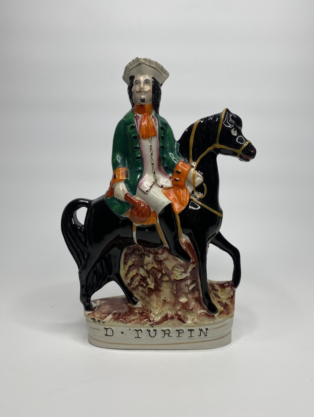 Pair Staffordshire figures, Dick Turpin & Tom King, c. 1860. View V