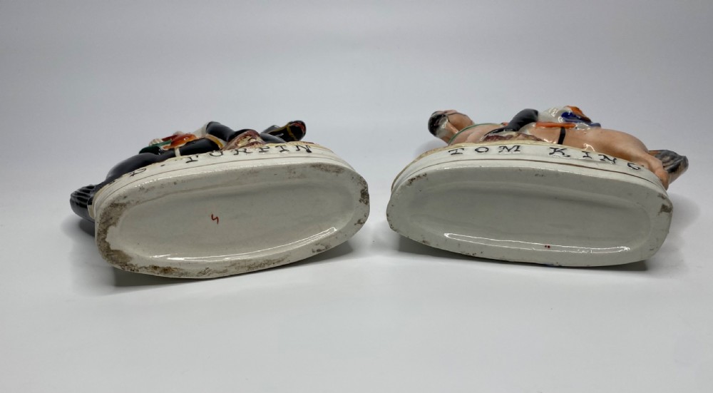 Pair Staffordshire figures, Dick Turpin & Tom King, c. 1860. View IX