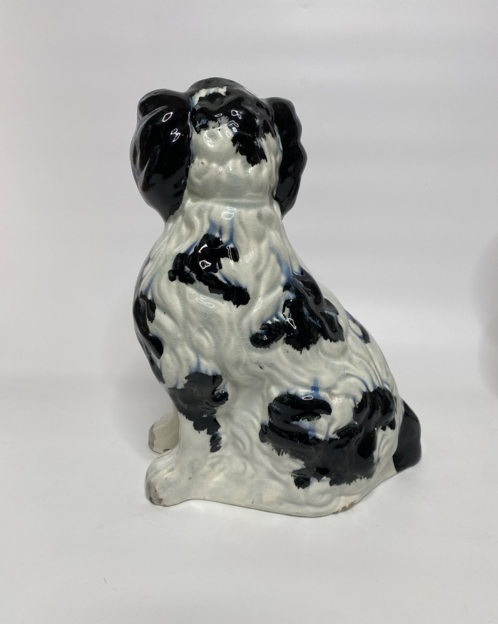 Pair of rare and large Staffordshire Spaniels, c. 1840. View VII