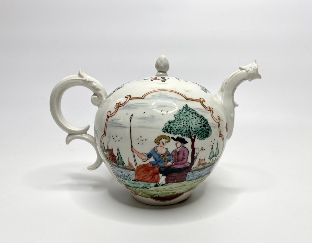 Hochst porcelain teapot & cover, c. 1755.