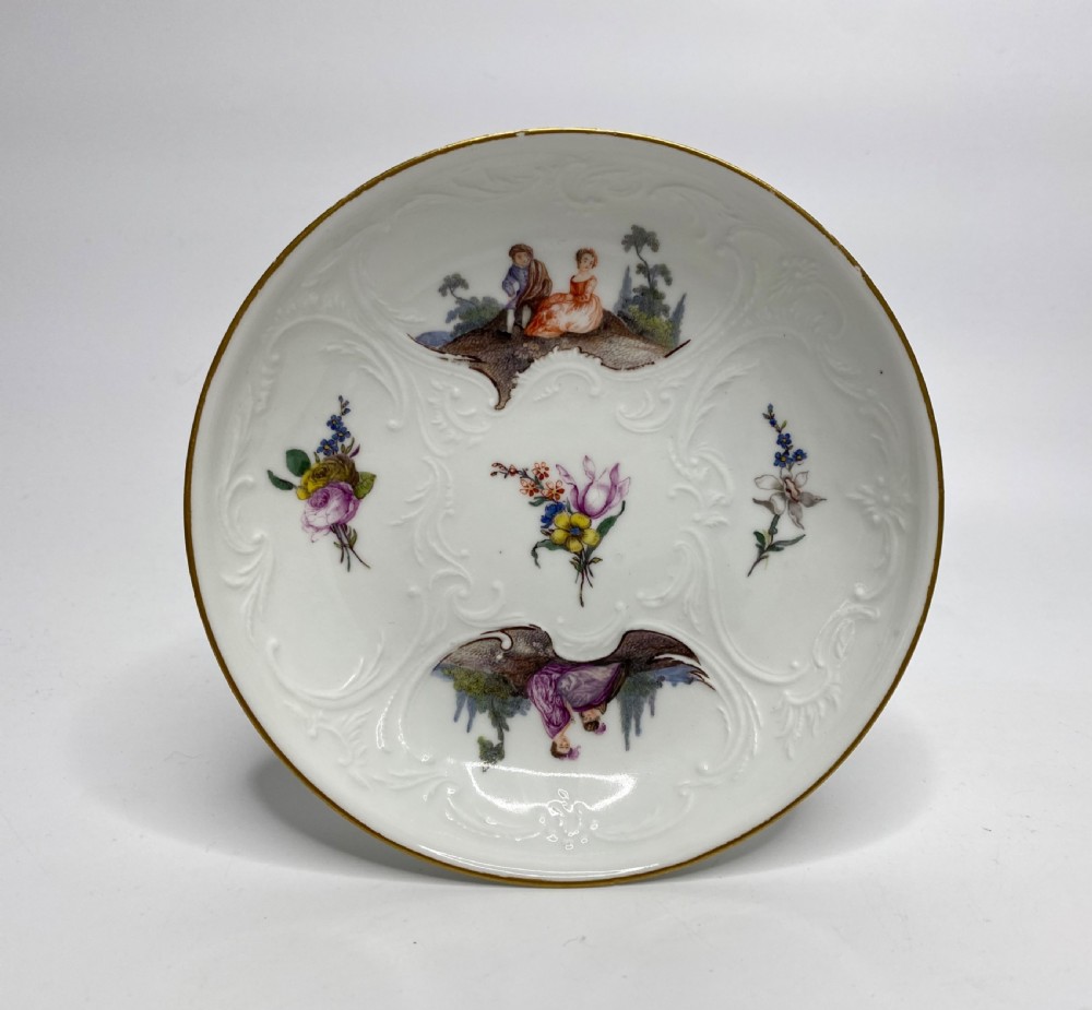 Meissen porcelain cup and saucer, c. 1740. View II