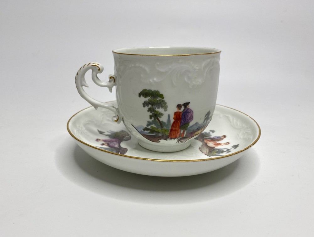 Meissen porcelain cup and saucer, c. 1740. View VIII