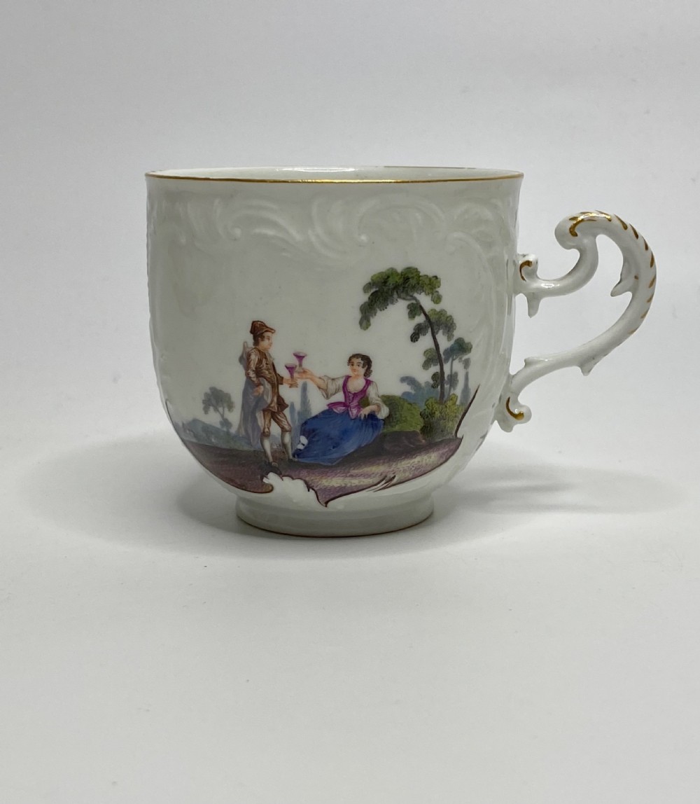 Meissen porcelain cup and saucer, c. 1740. View IX