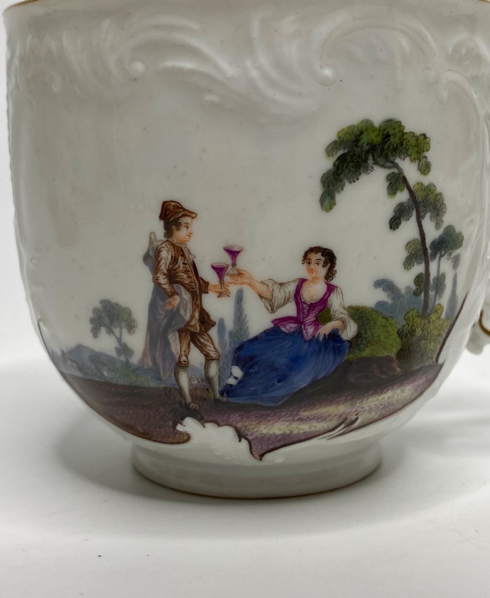 Meissen porcelain cup and saucer, c. 1740. View X
