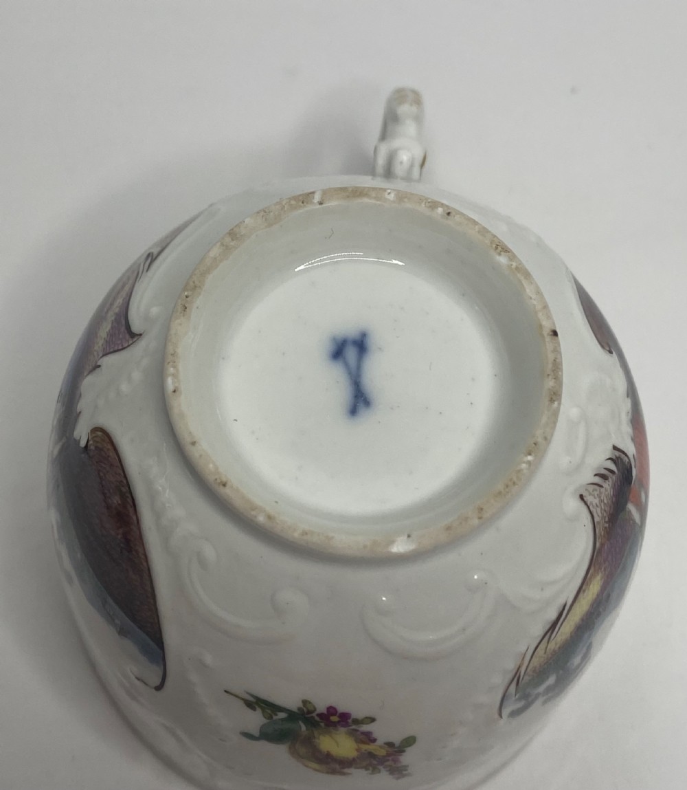 Meissen porcelain cup and saucer, c. 1740. View XVII