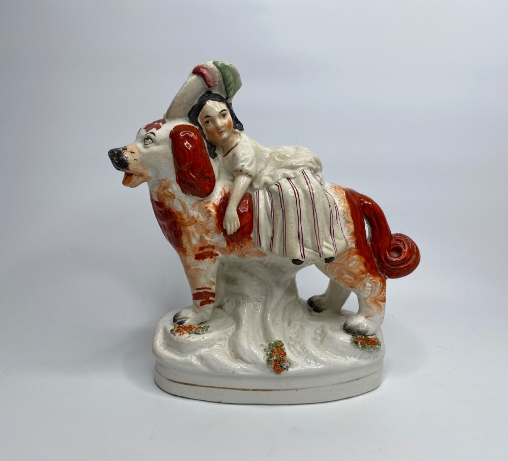 Staffordshire figures, Royal Children on dogs, c. 1850. View III