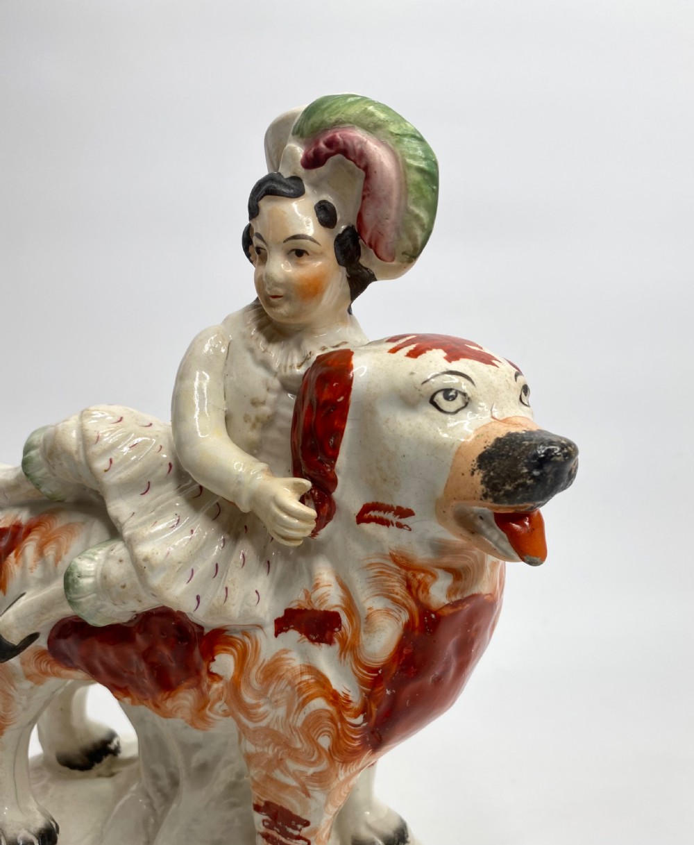 Staffordshire figures, Royal Children on dogs, c. 1850. View VII