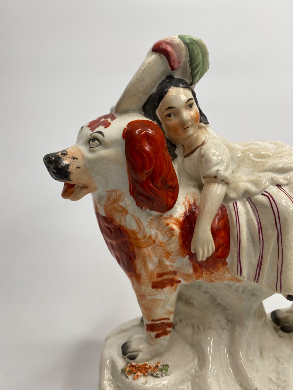 Staffordshire figures, Royal Children on dogs, c. 1850. View X