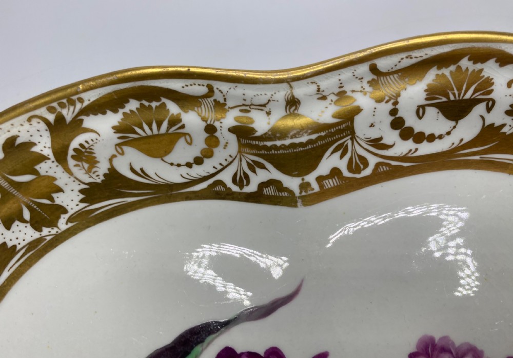 Derby porcelain dish, Botanical study, William ‘Quacker’ Pegg, c. 1815. View X
