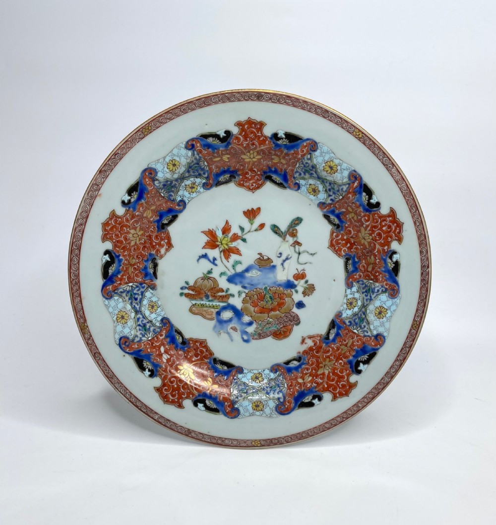 Chinese famille rose plate, c. 1740, Qianlong Period.