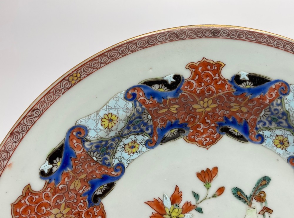 Chinese famille rose plate, c. 1740, Qianlong Period. View III