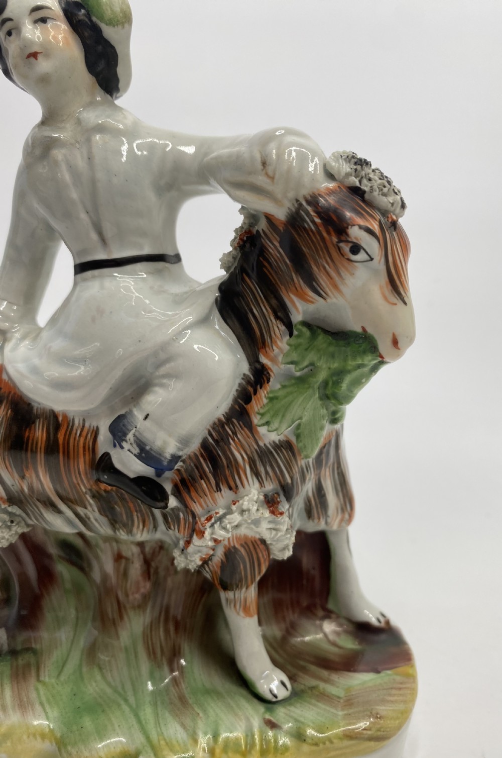 Pair Staffordshire Royal Children on goats, c. 1850. View IV