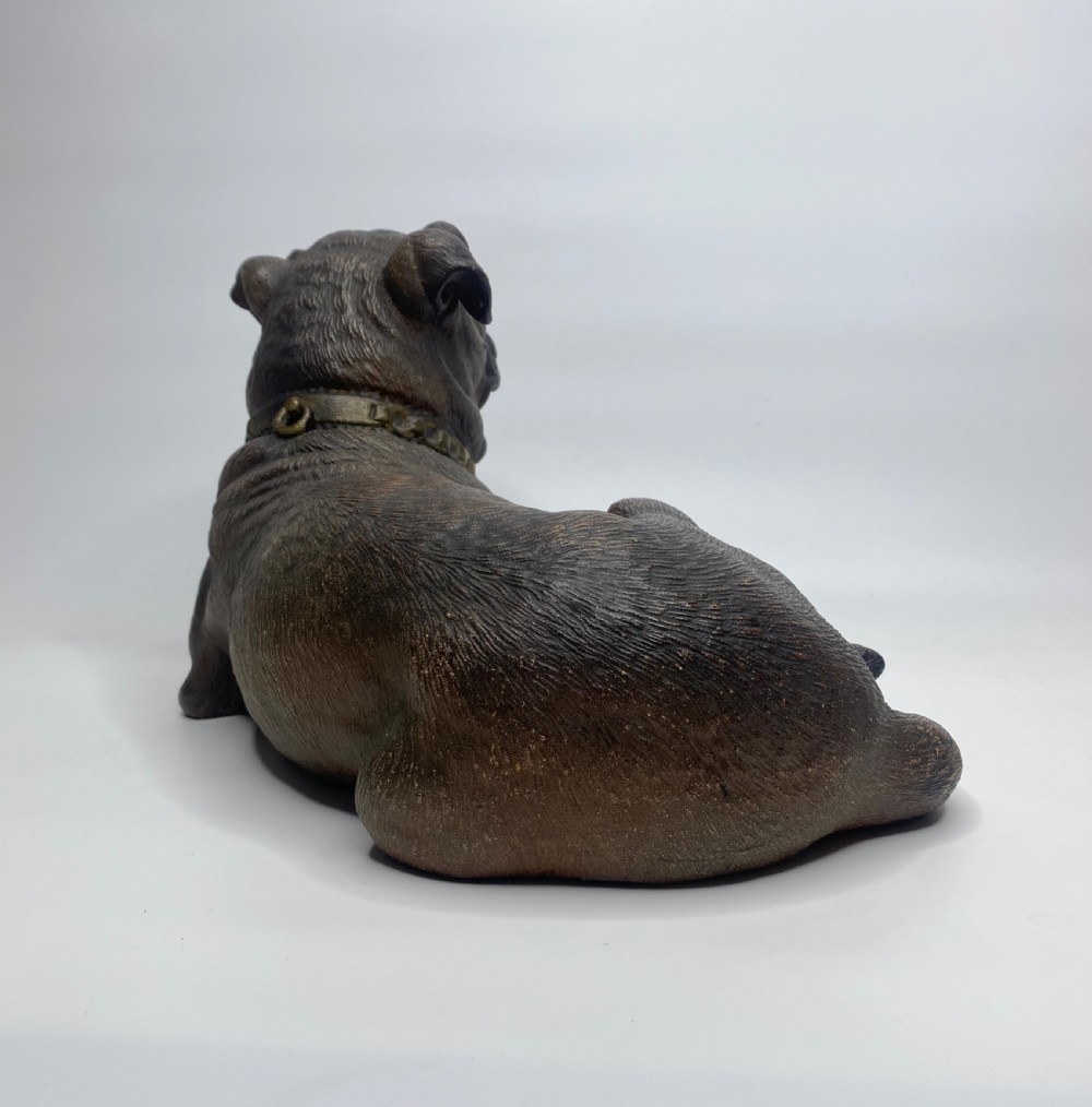 Austrian terracotta pug dog, c. 1890. View V