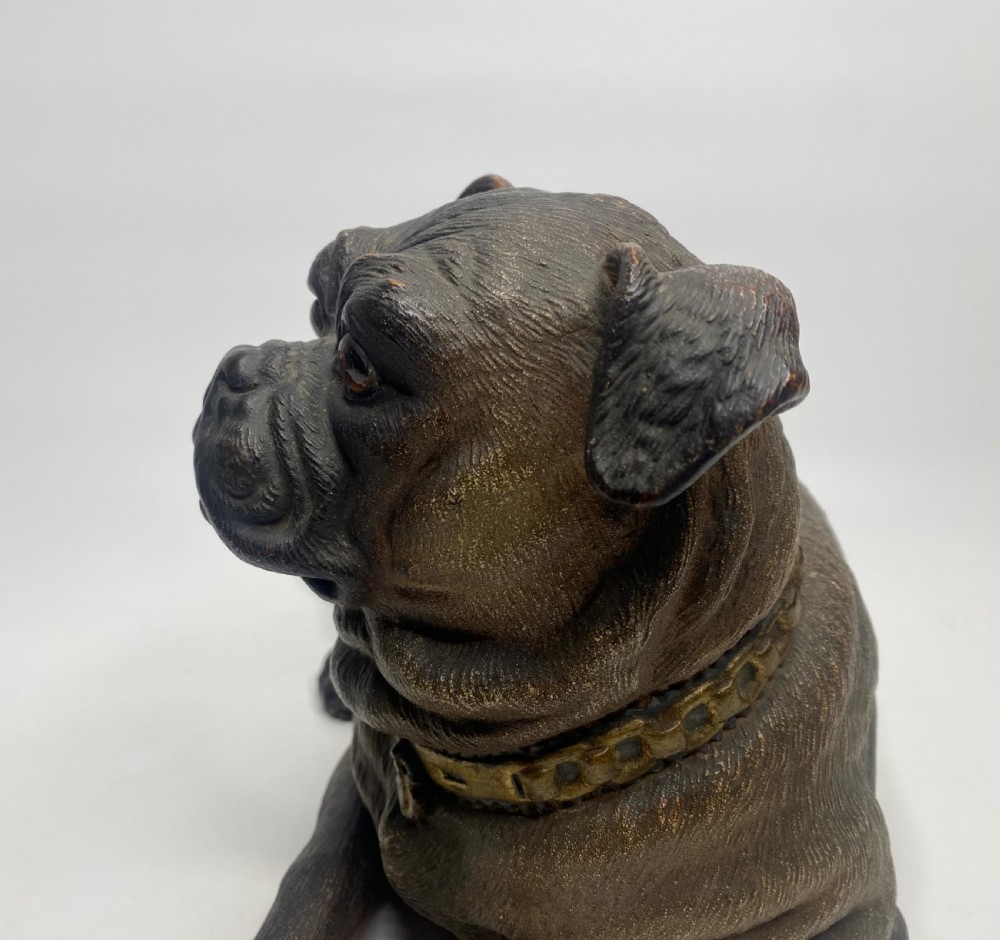Austrian terracotta pug dog, c. 1890. View XI
