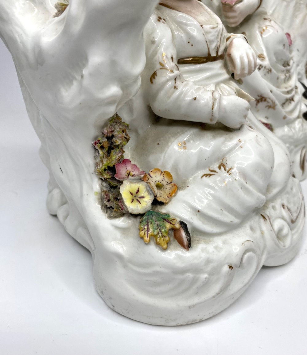 Rare Staffordshire porcelaneous Babes in the Woods group, c. 1830. View VII