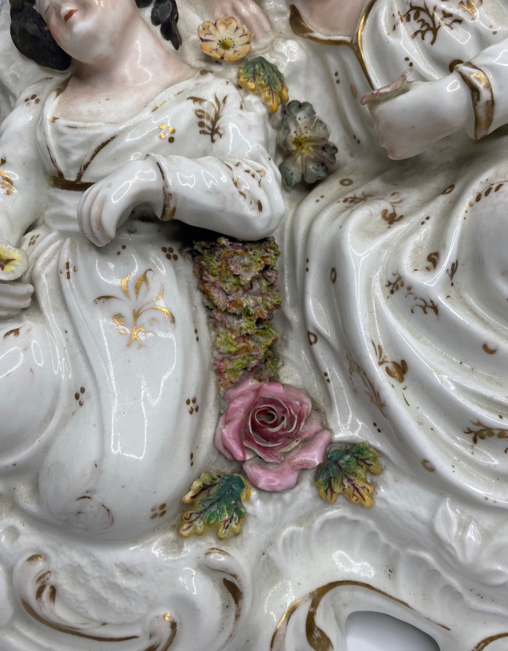 Rare Staffordshire porcelaneous Babes in the Woods group, c. 1830. View VIII