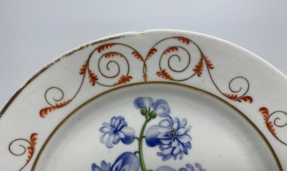 English porcelain botanical dish, Hyacinth, c. 1800. View III