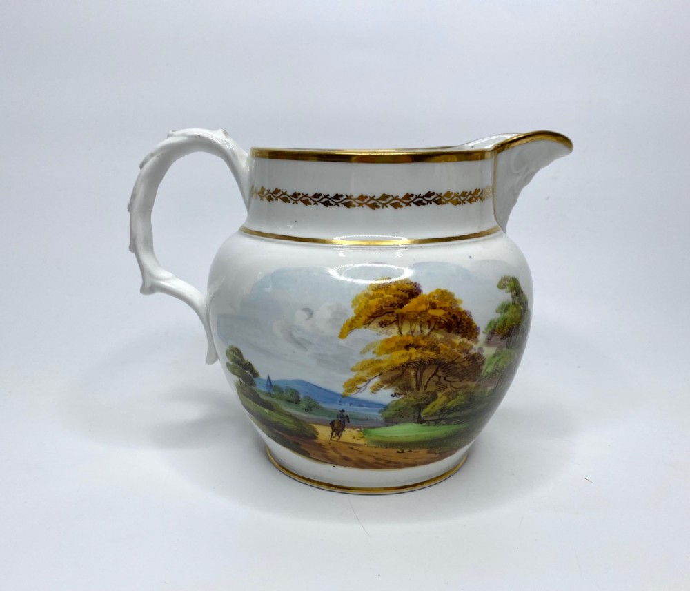 New Hall porcelain water jug  ‘JH’, c. 1815.