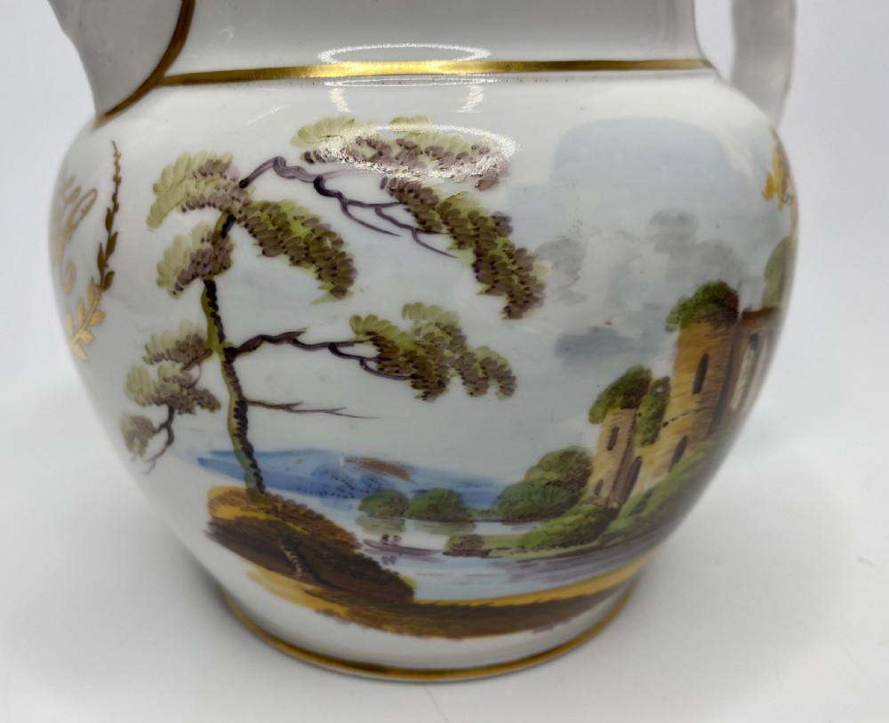 New Hall porcelain water jug  ‘JH’, c. 1815. View VIII