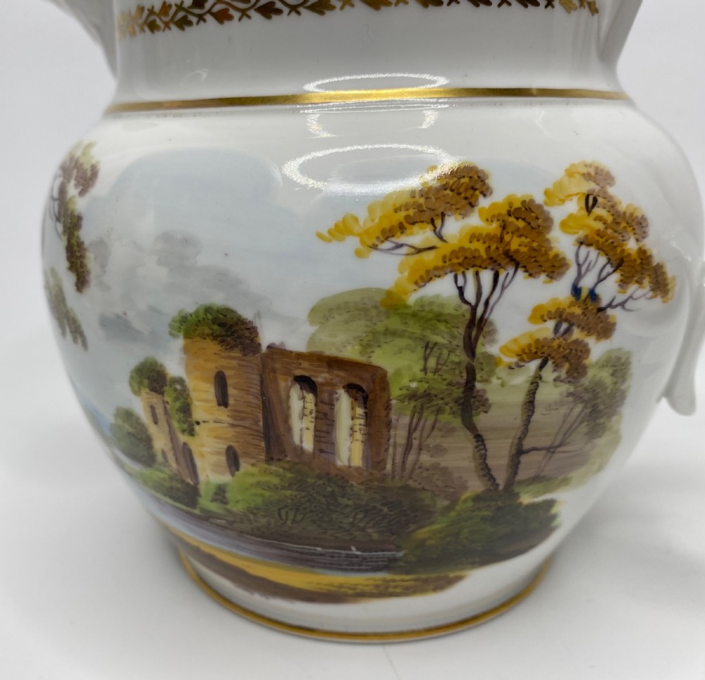 New Hall porcelain water jug  ‘JH’, c. 1815. View IX