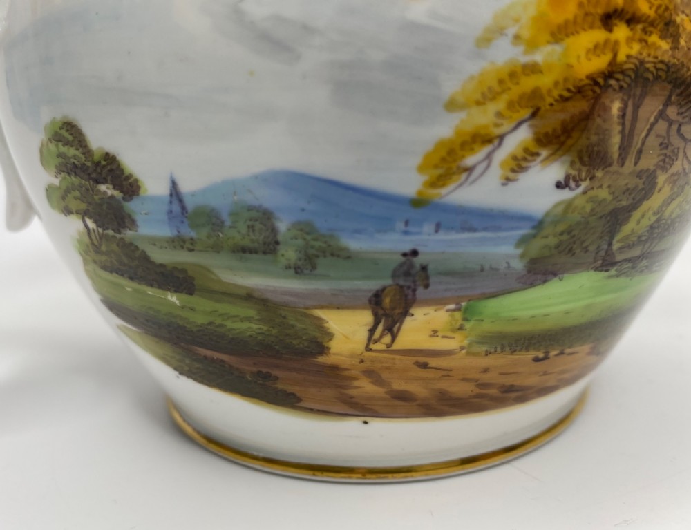 New Hall porcelain water jug  ‘JH’, c. 1815. View X