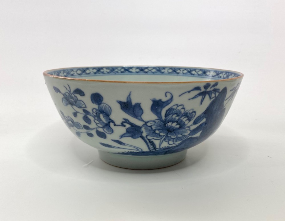 Chinese porcelain bowl, Flowering plants, c. 1760. Qianlong Period. View II