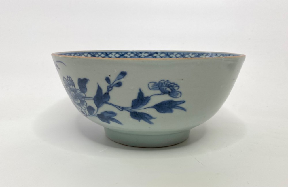 Chinese porcelain bowl, Flowering plants, c. 1760. Qianlong Period. View III